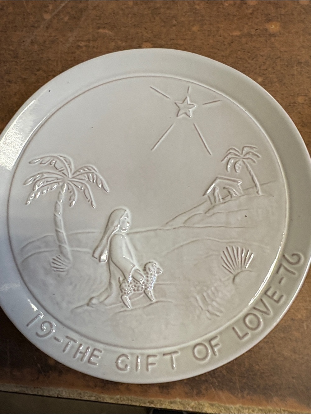Frankoma White Embossed 'The Gift of Love' Decorative Plate